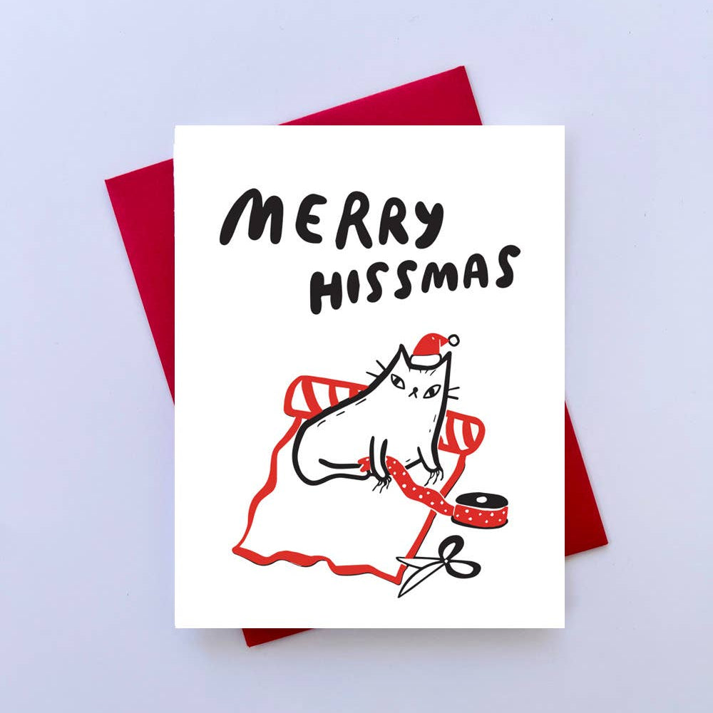 Merry Hissmas - Letterpress Christmas card