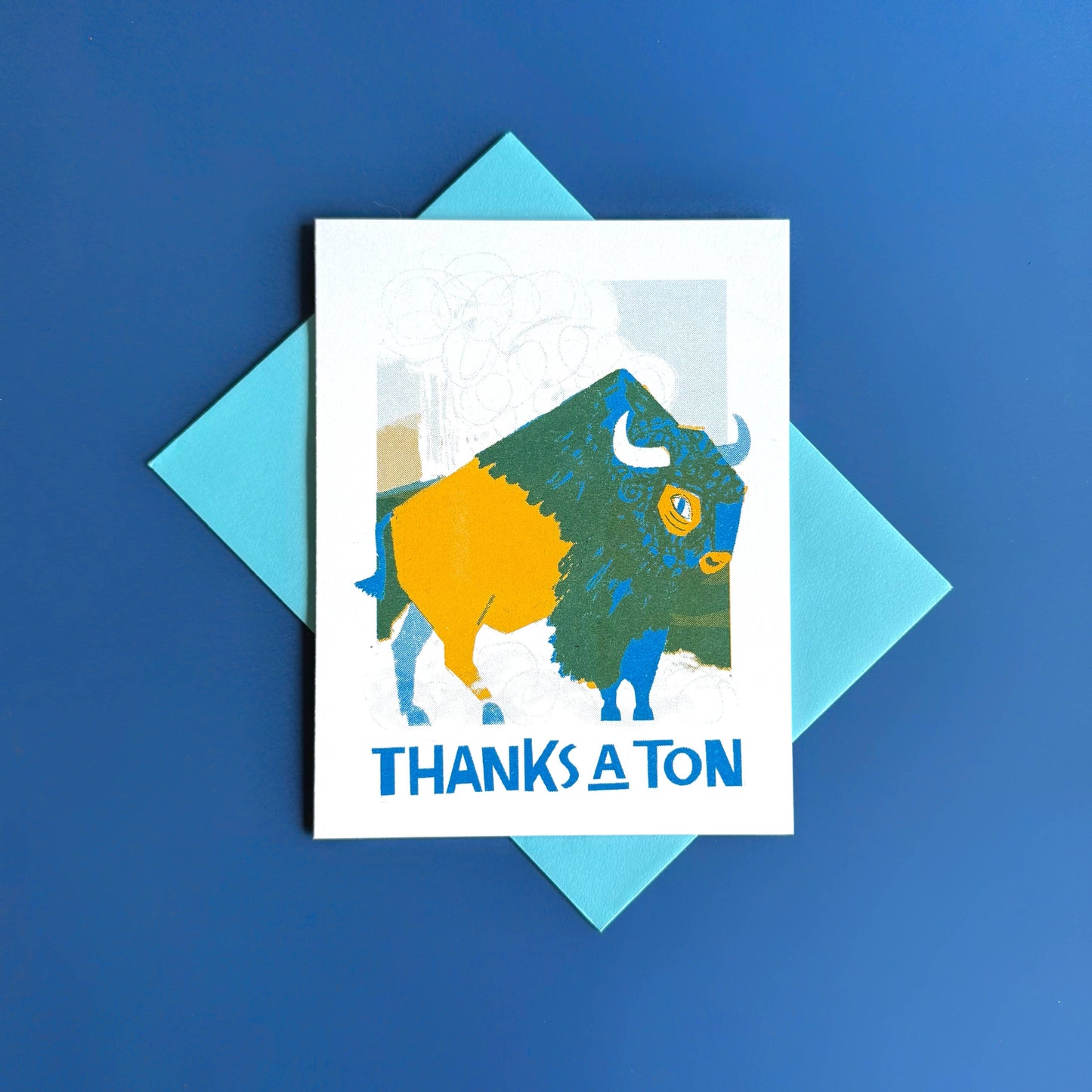 Pier Six Press - Thanks a Ton Risograph Buffalo Thank You Card