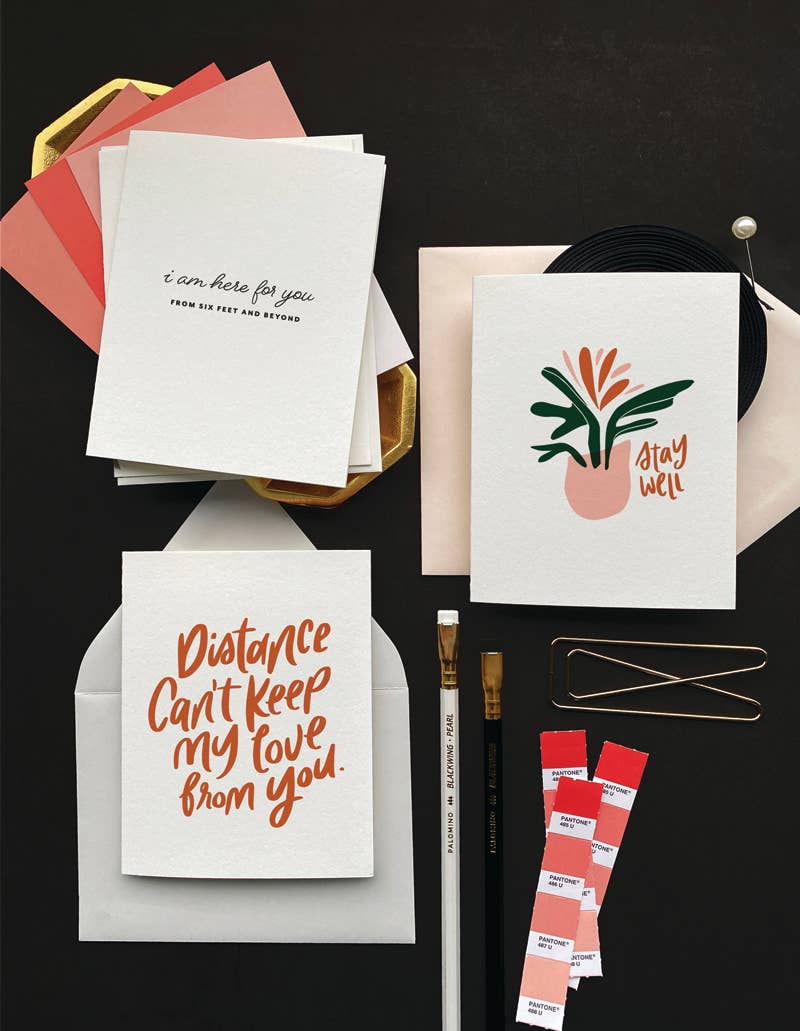 Dahlia Press - Distance -  Letterpress Greeting Goodbye Card