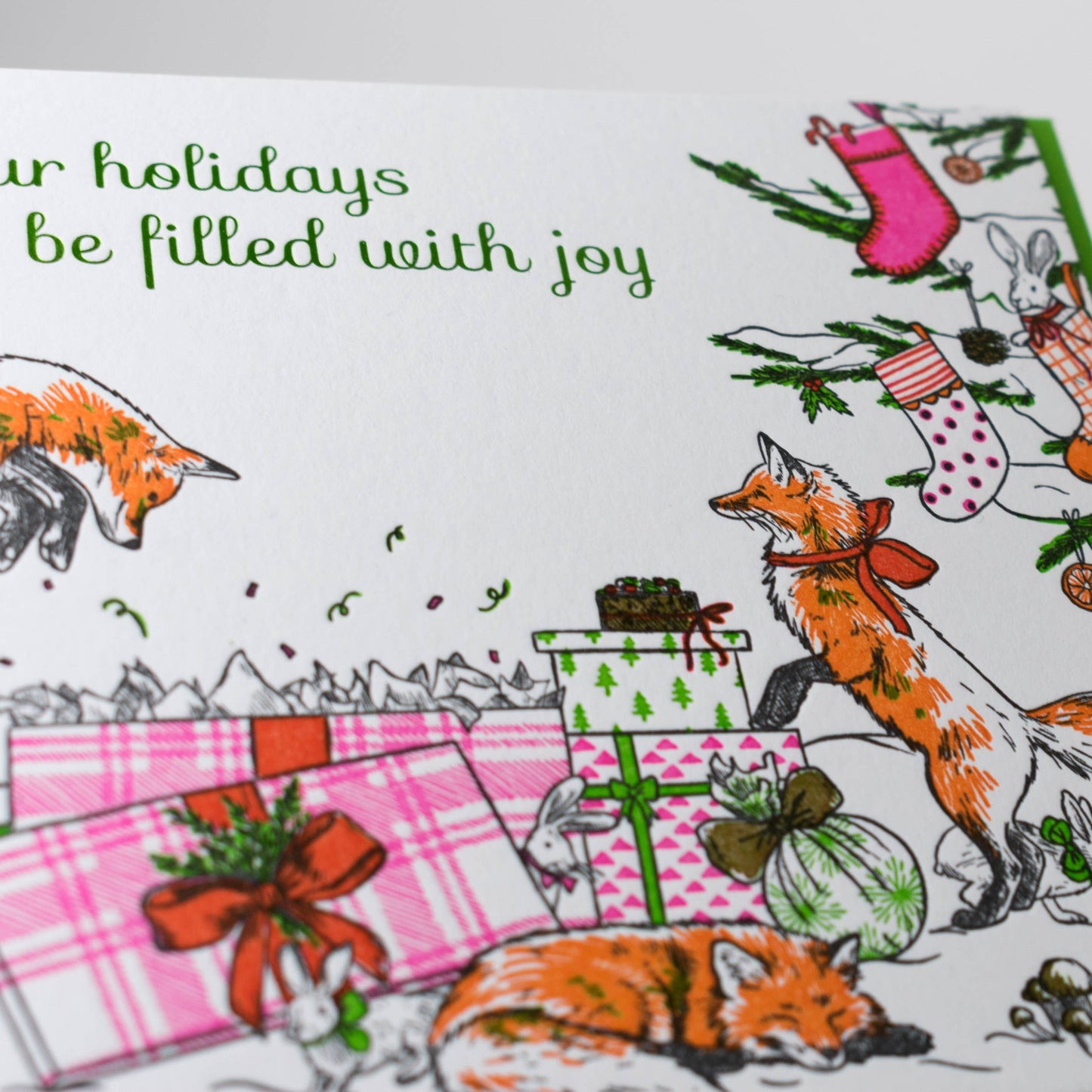 Porchlight Press Letterpress - Foxes' Christmas Morning Card