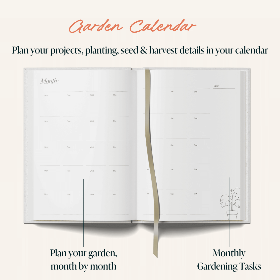 Yop & Tom USA - Gardening Journal (A5) - Olive Green