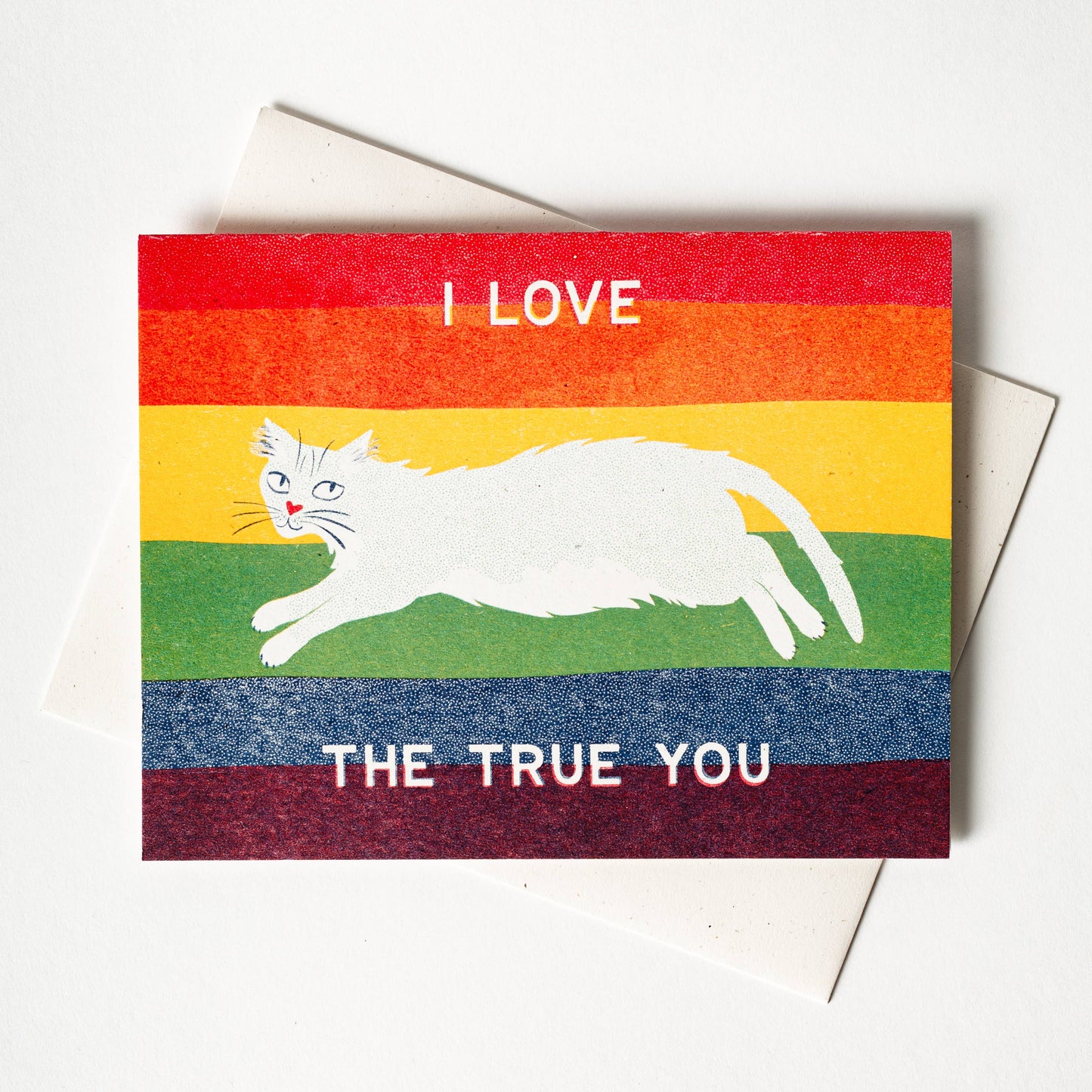 Bromstad Printing Co. - I Love The True You - Gay Pride Risograph Card