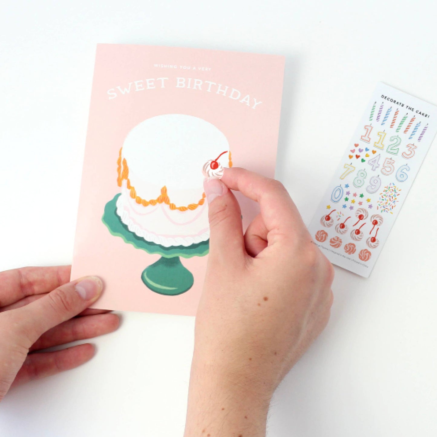 Inklings Paperie - Sticker Scene Card - Decorate a Cake