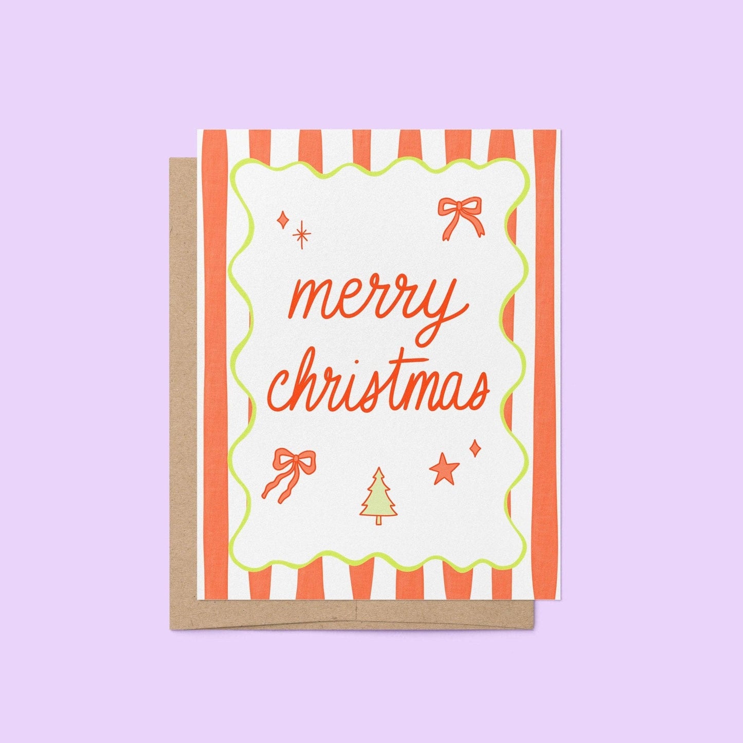 MangoIllustrated - Merry Christmas Stripes holiday card