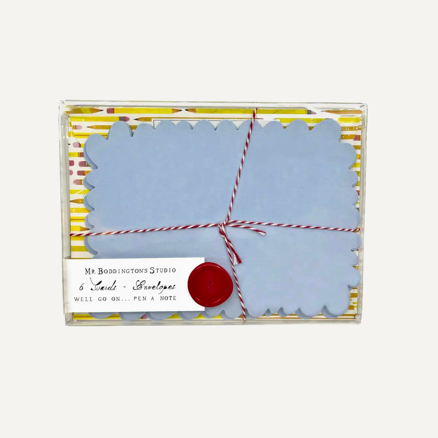 Pencil Patterned - Set of 6 - Notecards