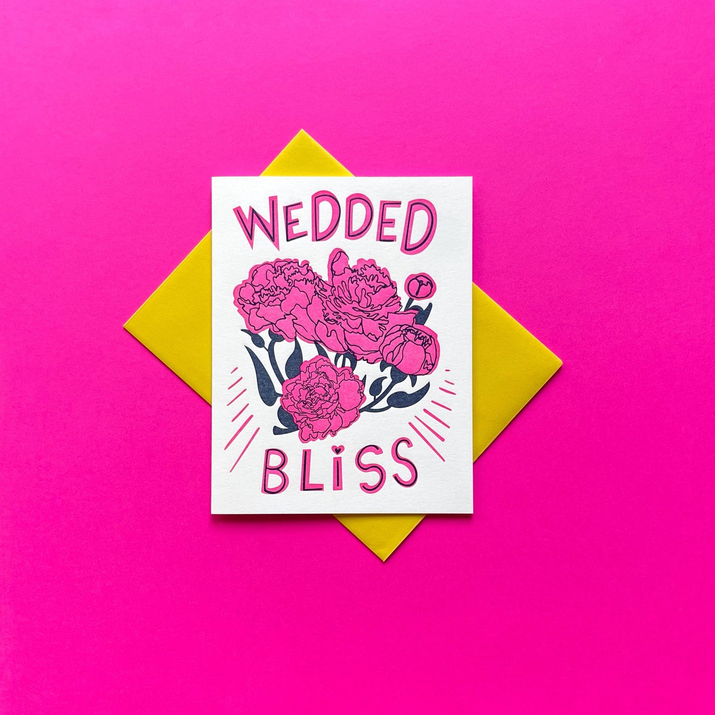 Pier Six Press - Wedded Bliss Peony - Letterpress Greeting Card