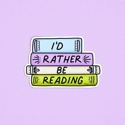 MangoIllustrated - I'd rather be reading sticker