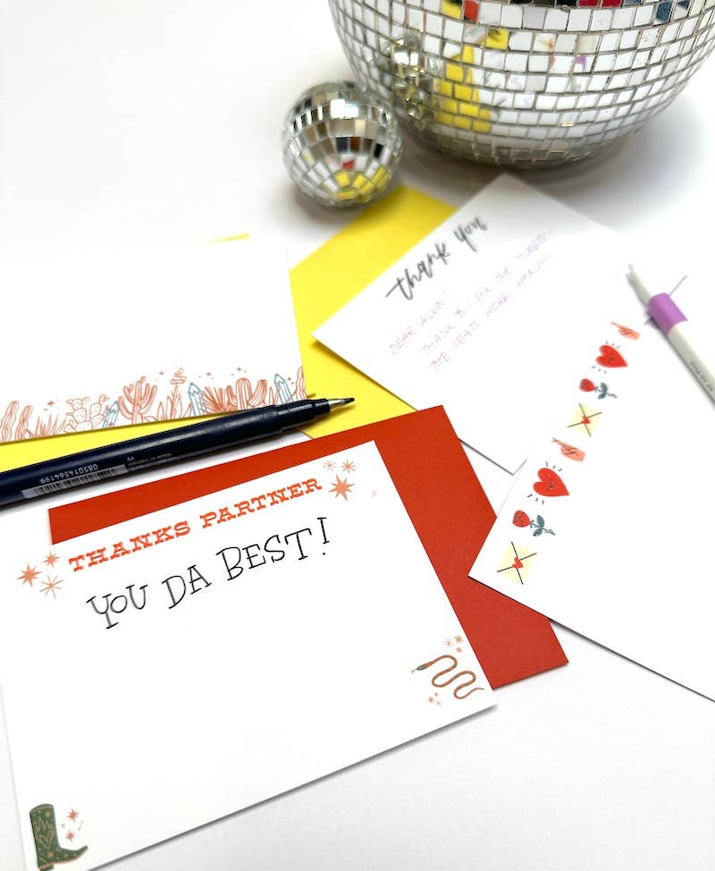 Bobo Design Studio - Thanks Partner- Thank You Card Set of 12