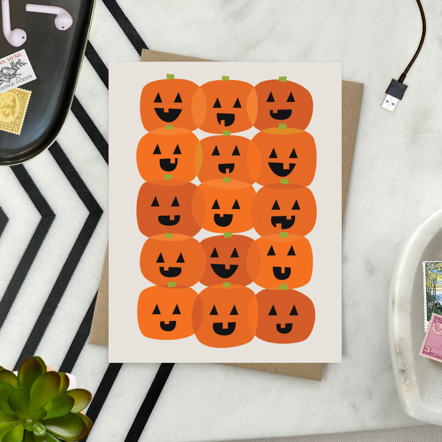 Barone and Co. - Modern Pumpkins Halloween Card