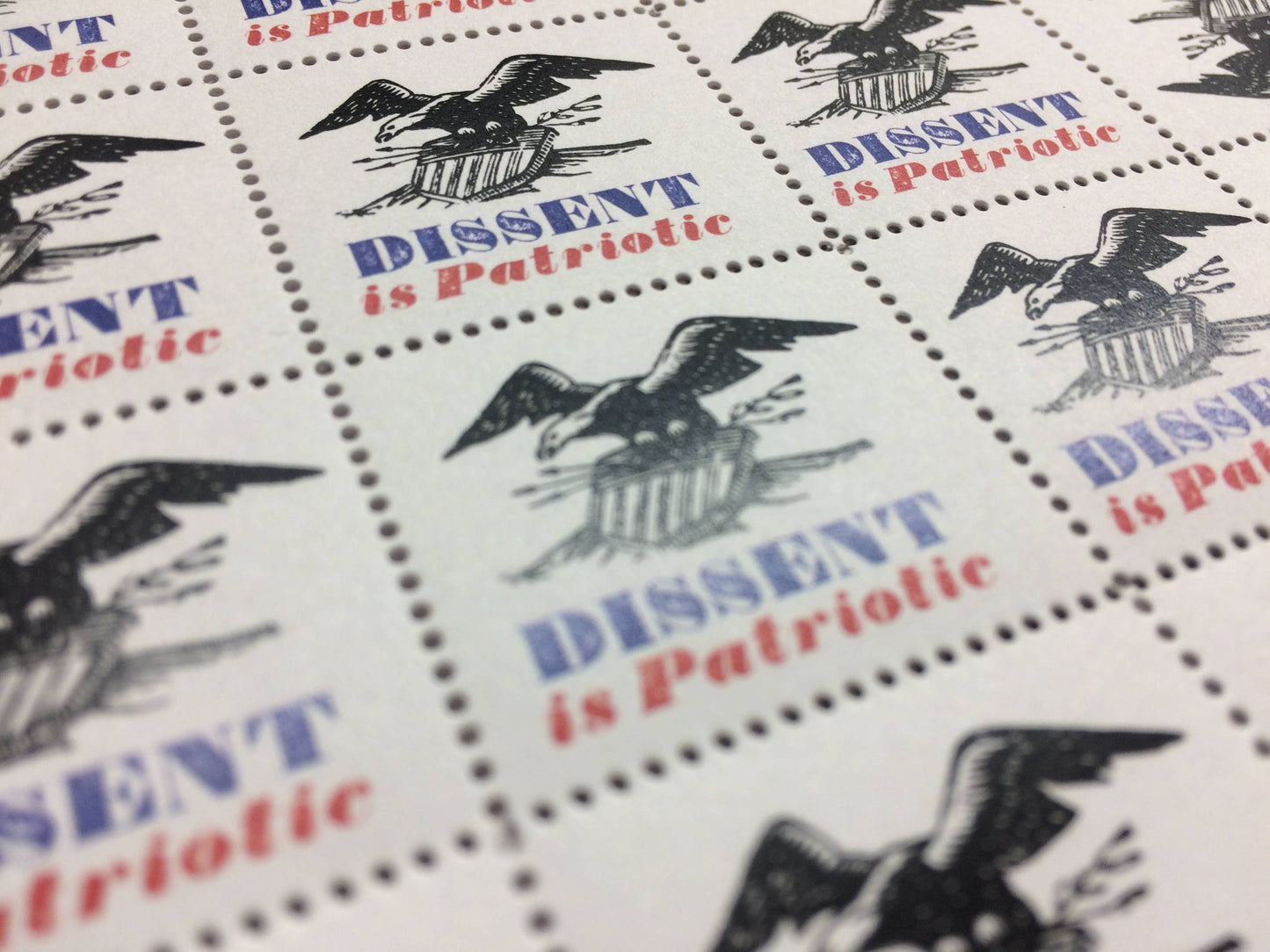Dissent is Patriotic - Lick & Stick Benefit Stamps