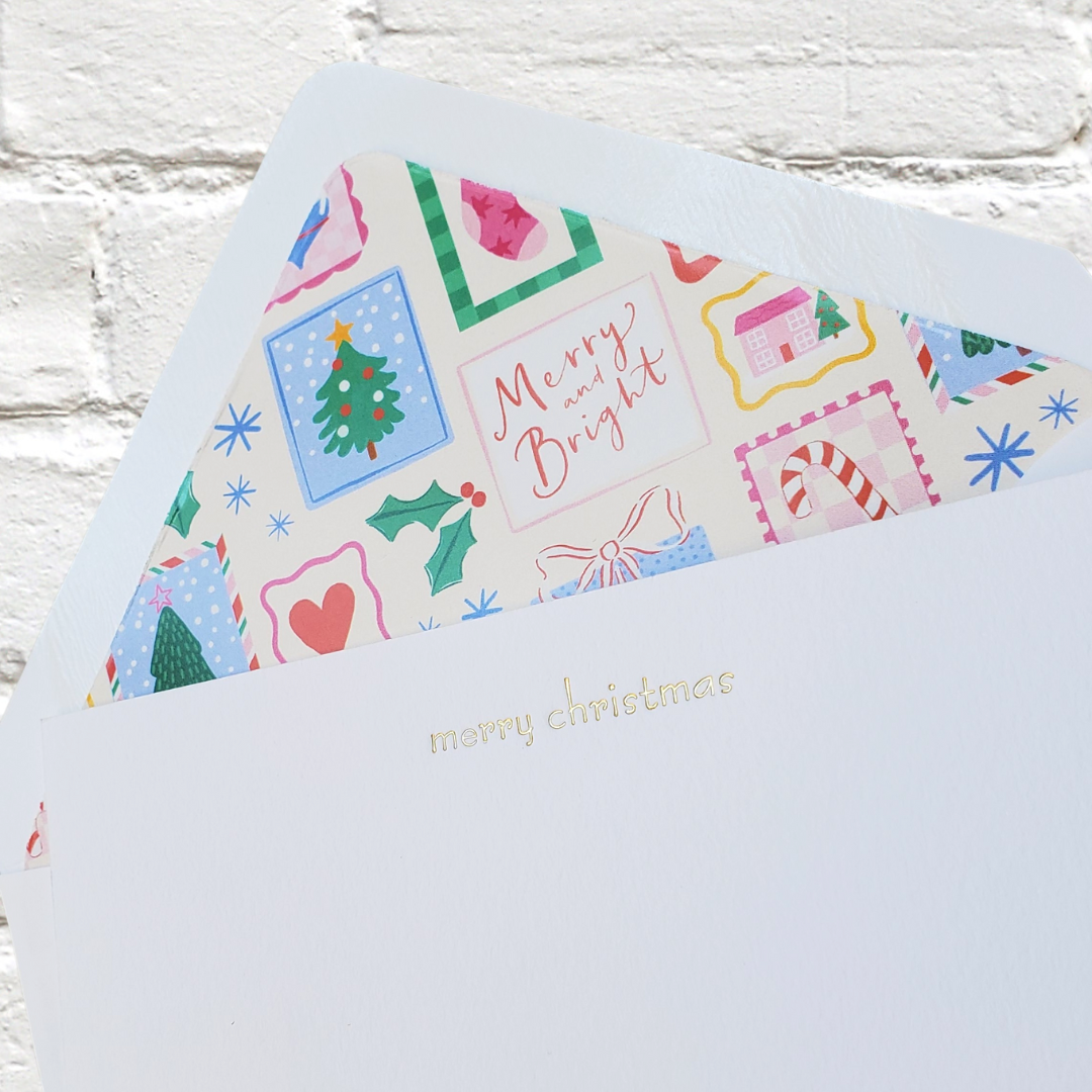 Little Christmas Whimsy - Foil Flat Notecard Set