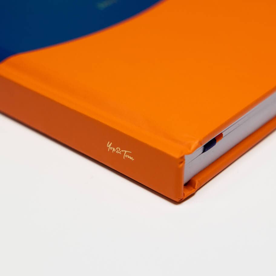 Yop & Tom USA - Contrast Navy & Orange A5 Dotted Notebook