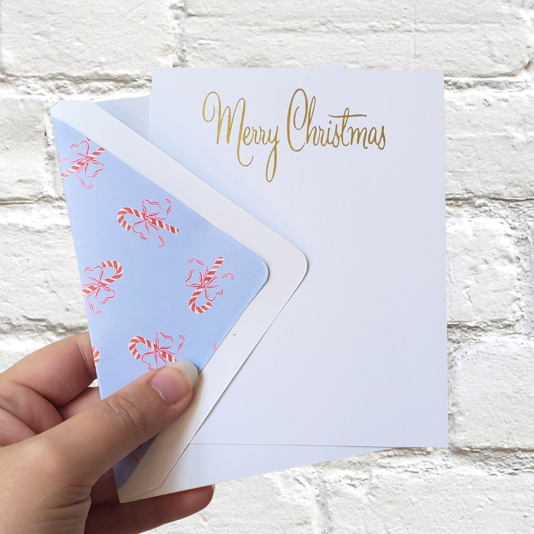 Retro Christmas Whimsy - Foil Flat Notecard Set