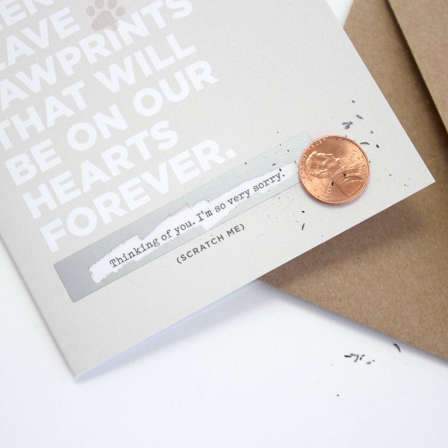 Inklings Paperie - Scratch-off Card - Pawprints - Pet Sympathy