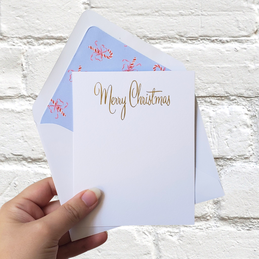 Retro Christmas Whimsy - Foil Flat Notecard Set