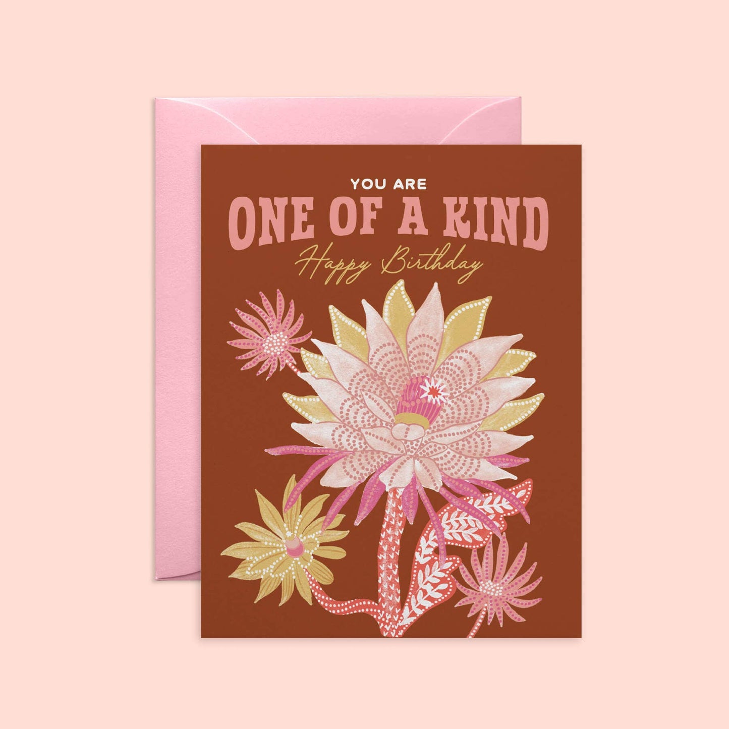 O.O.M.F Creative - Unique Cactus Blooms Birthday Card