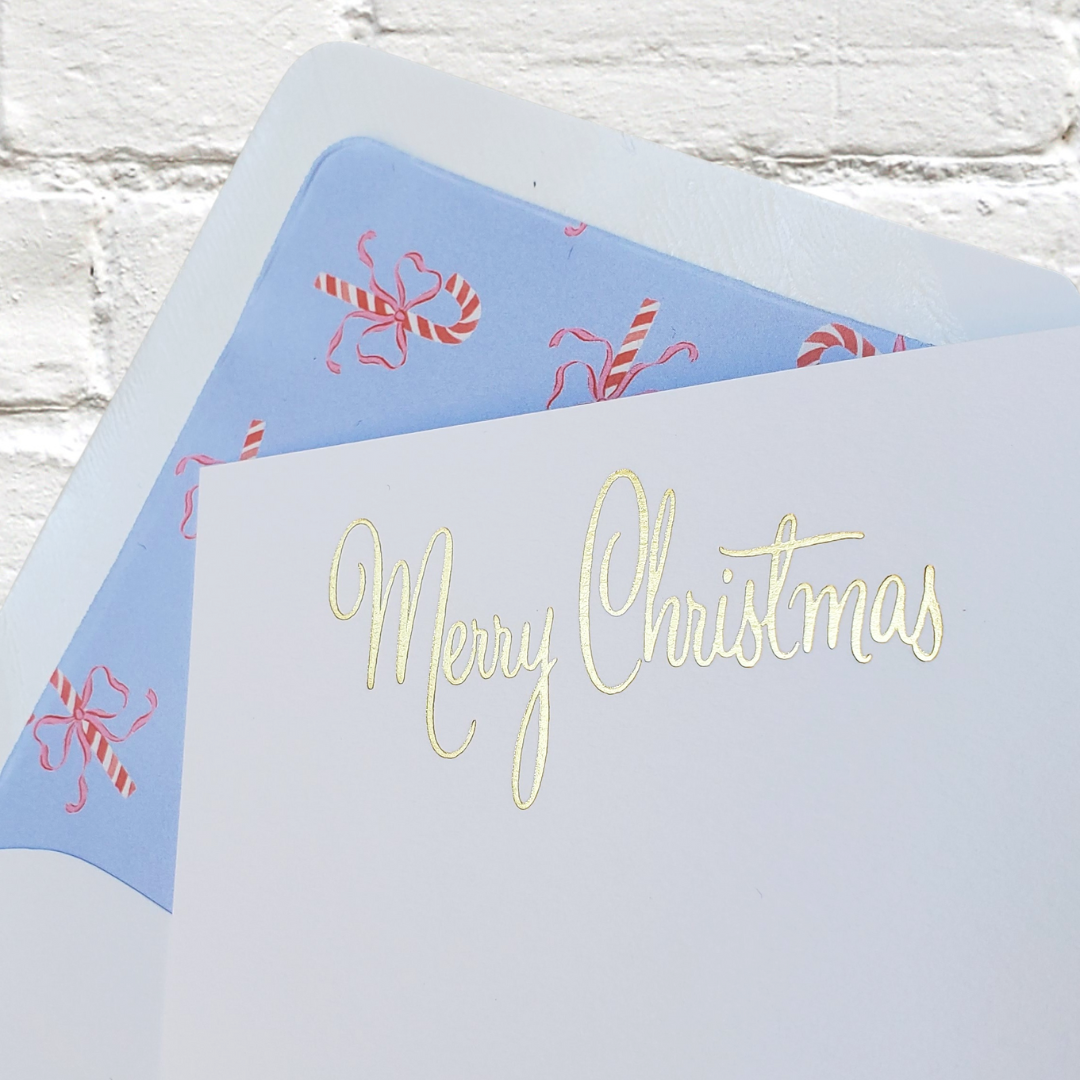 Retro Christmas Whimsy - Foil Flat Notecard Set