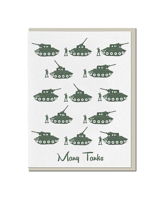 Many Tanks - Thank You Greeting Card