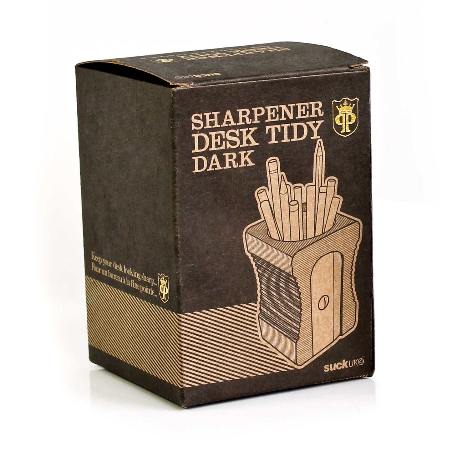 Wooden Sharpener Desk Tidy - Single Dark