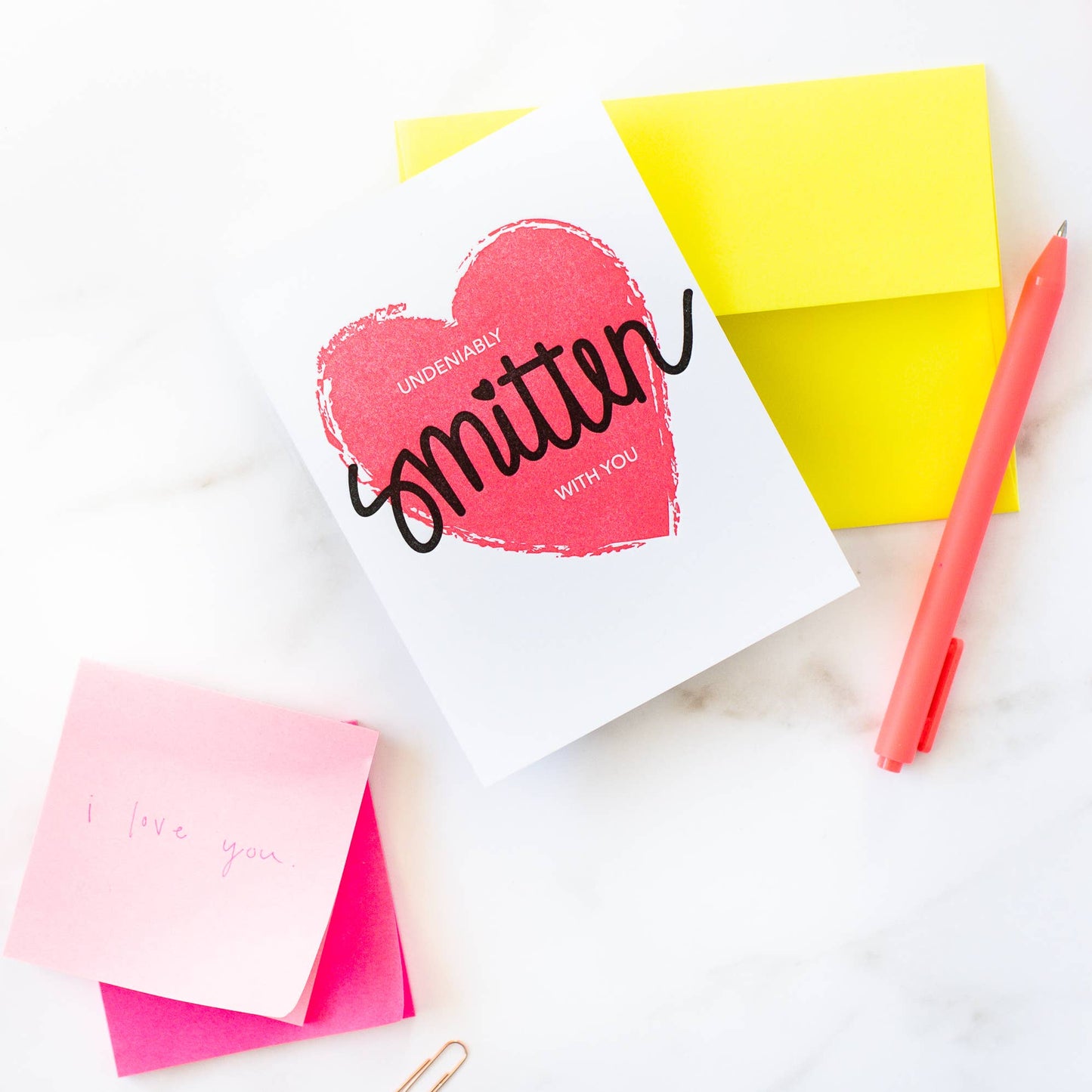 Smitten With You Love Valentine's Day Letterpress Card