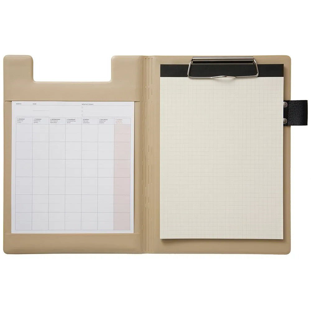 Beige A5 - Field Pad Clip Folio Set