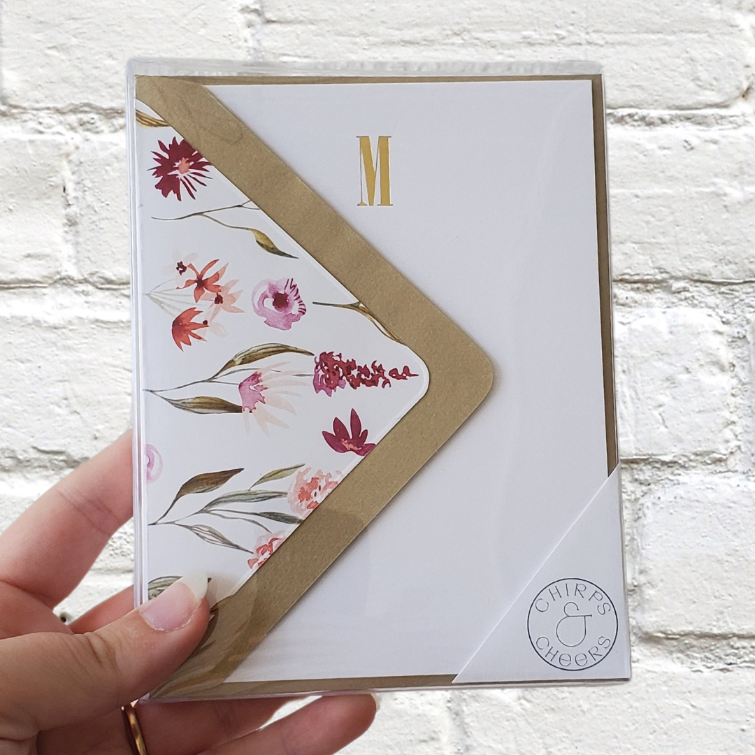 Marquee Initial Stationery Set