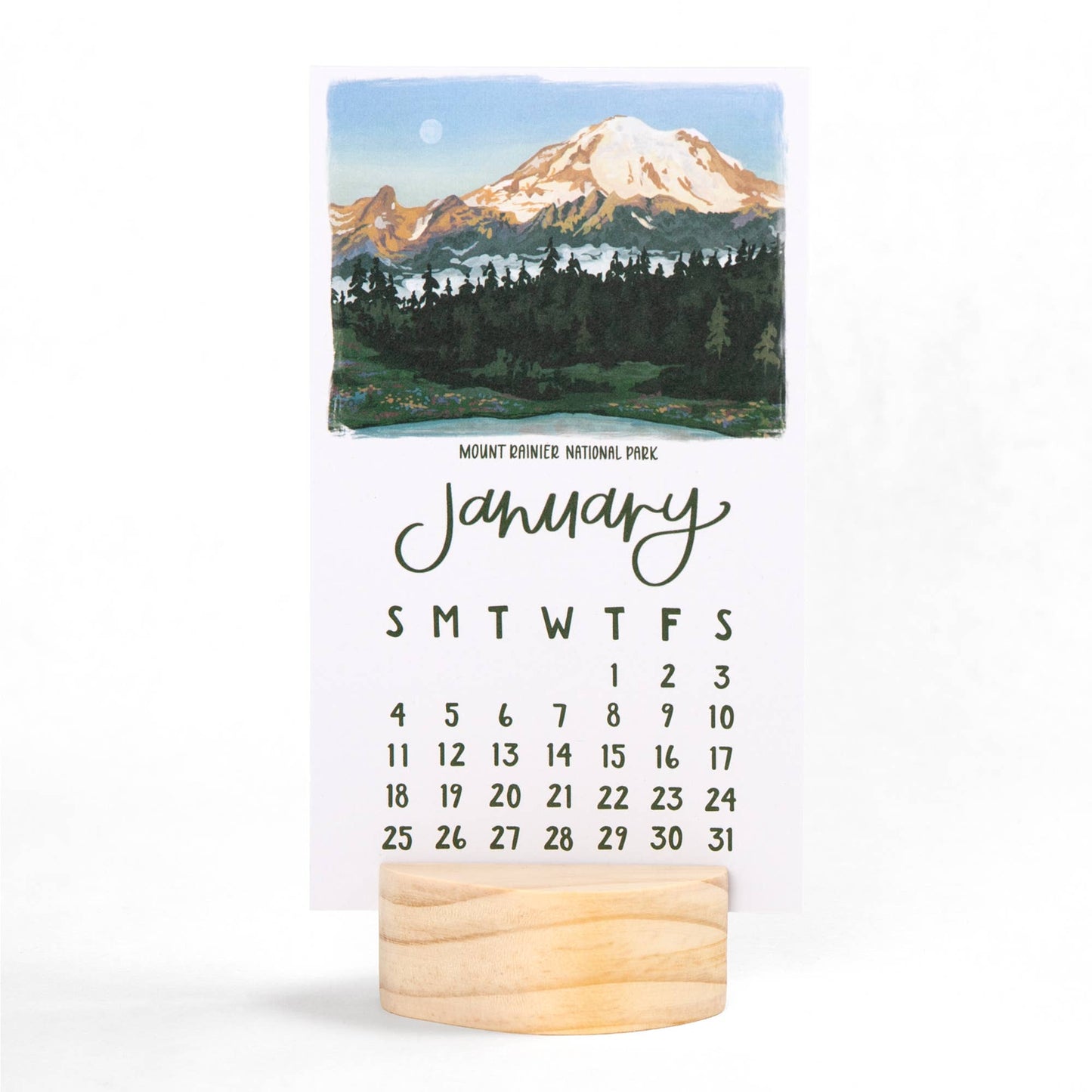 1canoe2 | One Canoe Two Paper Co. - National Parks 2026 Mini Desk Calendar with Wooden Block