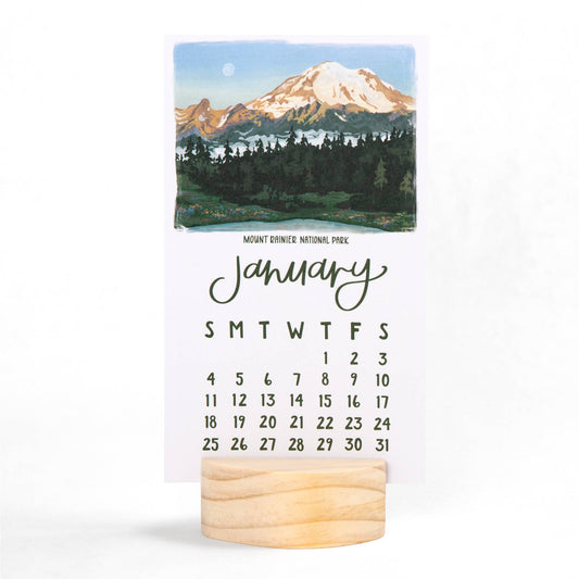 1canoe2 | One Canoe Two Paper Co. - National Parks 2026 Mini Desk Calendar with Wooden Block