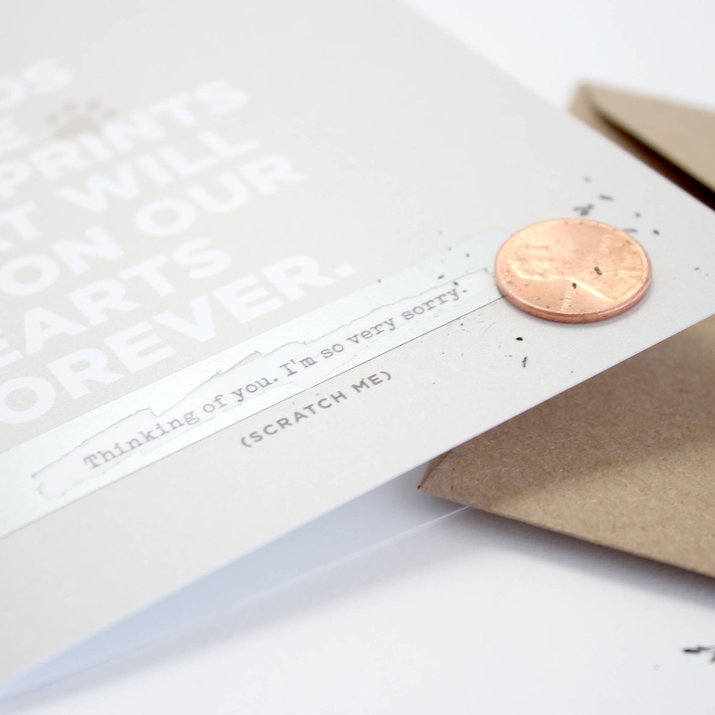 Inklings Paperie - Scratch-off Card - Pawprints - Pet Sympathy