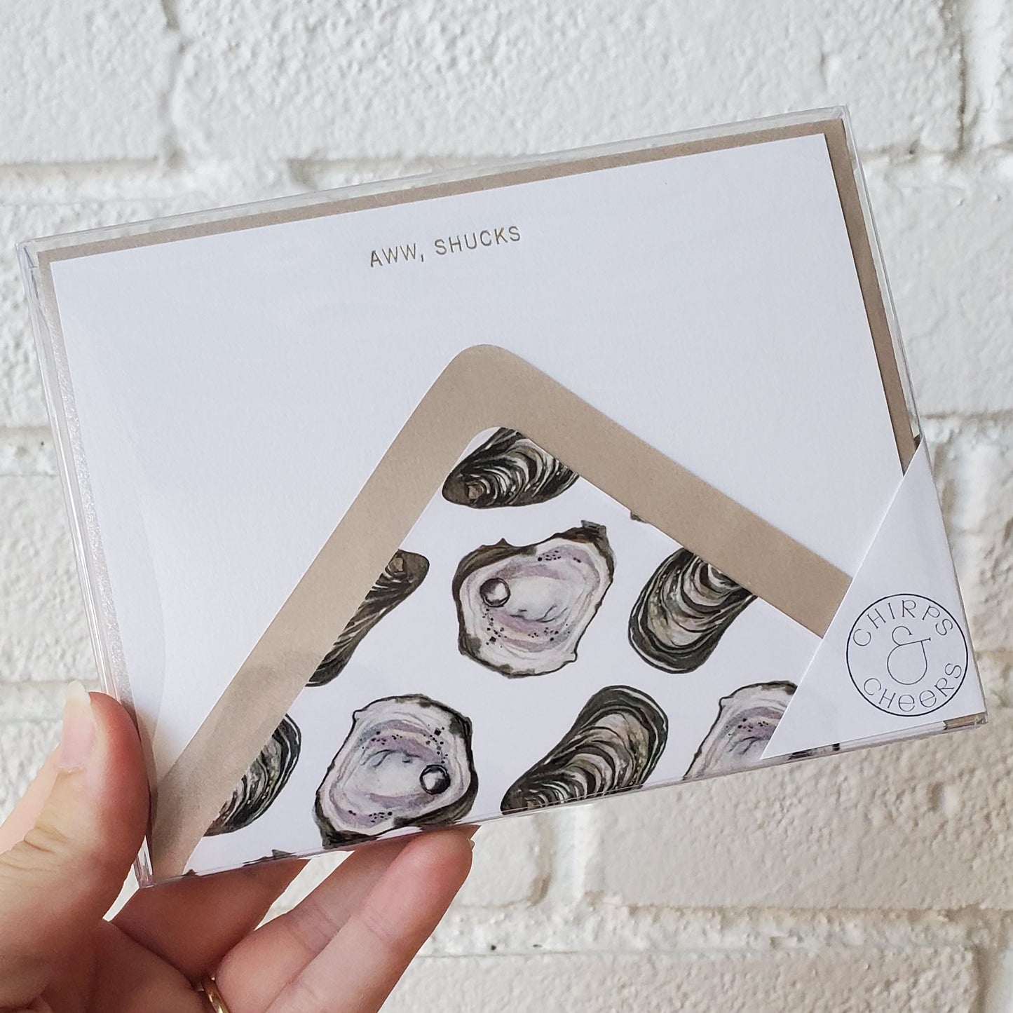 Aww, Shucks - Gold Foil Flat Notecard Set