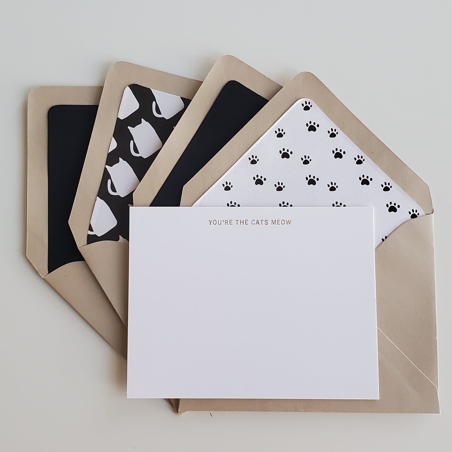 You're the Cats Meow - Gold Foil Flat Notecard Set