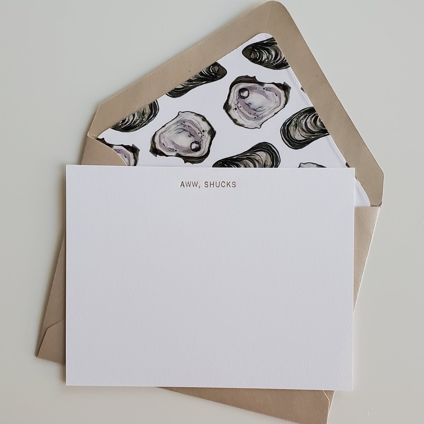 Aww, Shucks - Gold Foil Flat Notecard Set
