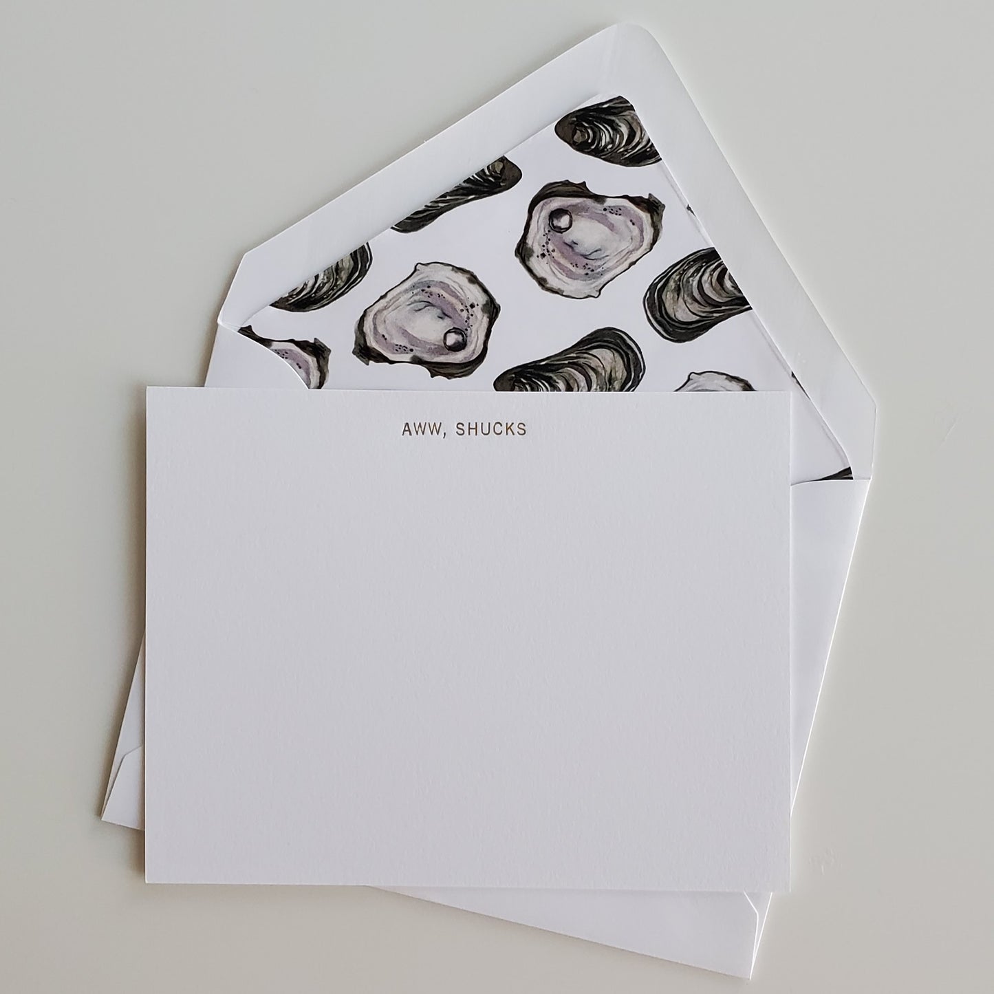 Aww, Shucks - Gold Foil Flat Notecard Set