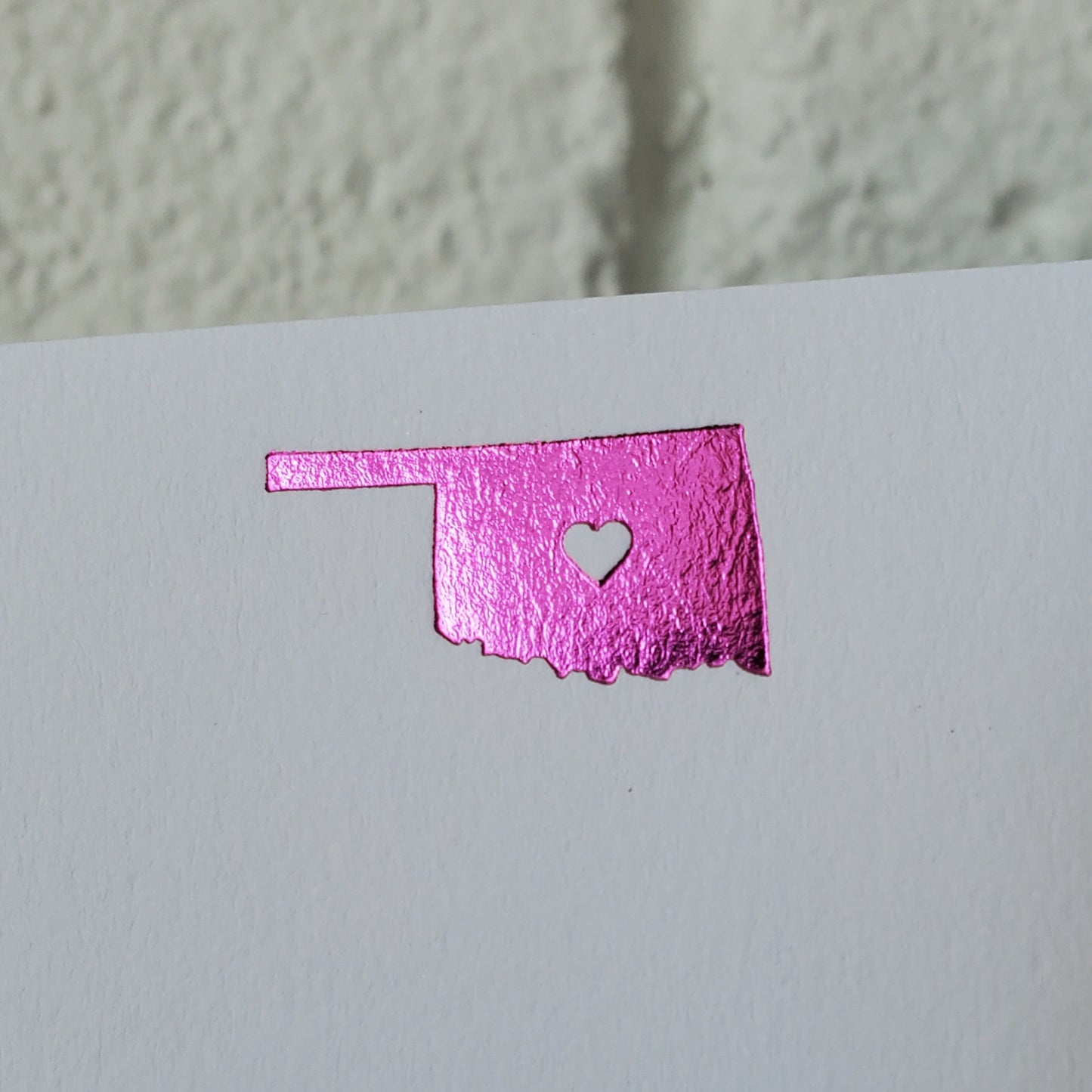 Oklahoma Hot Pink Foil Flat Notecard Set