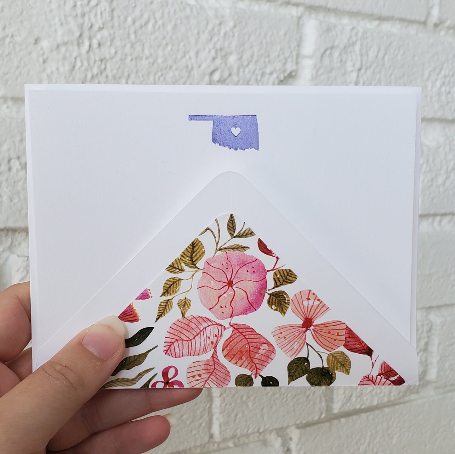 Oklahoma Lilac Foil Flat Notecard Set