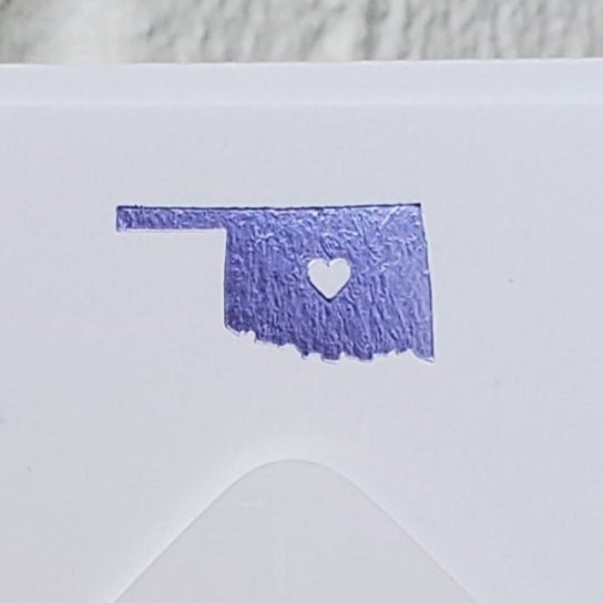 Oklahoma Lilac Foil Flat Notecard Set