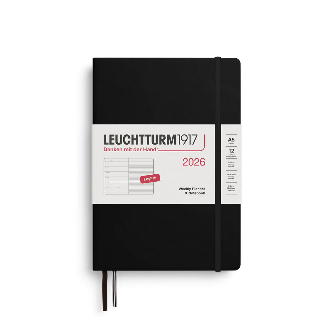 Weekly Planner & Lined Notebook - Hardcover (A5) - 2026