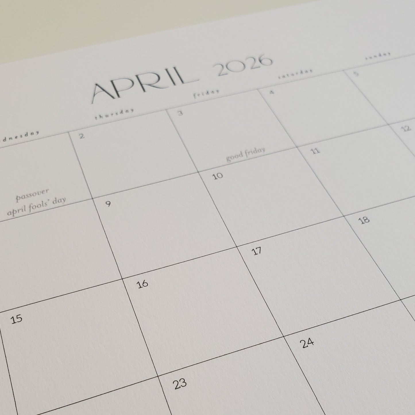 2026 MINI Monthly Desk Pad Calendar