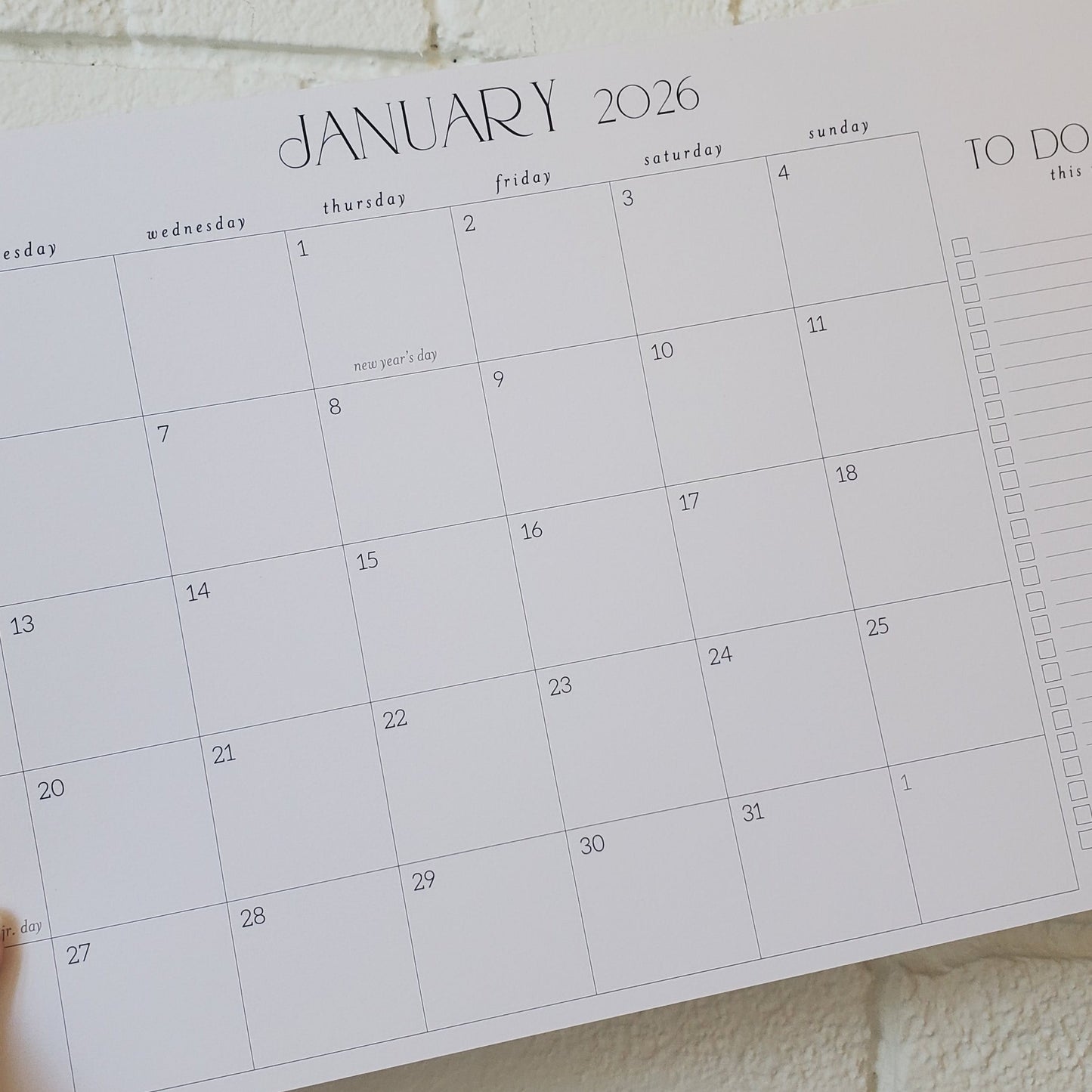 2026 Monthly Desk Pad Calendar