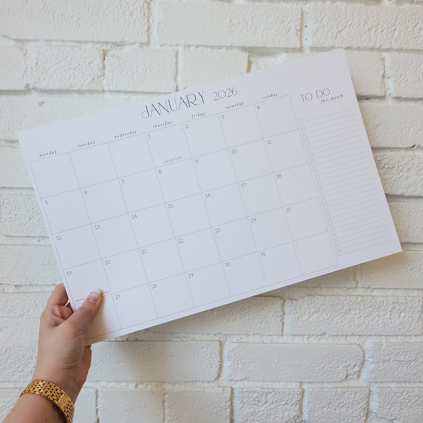 2026 Monthly Desk Pad Calendar