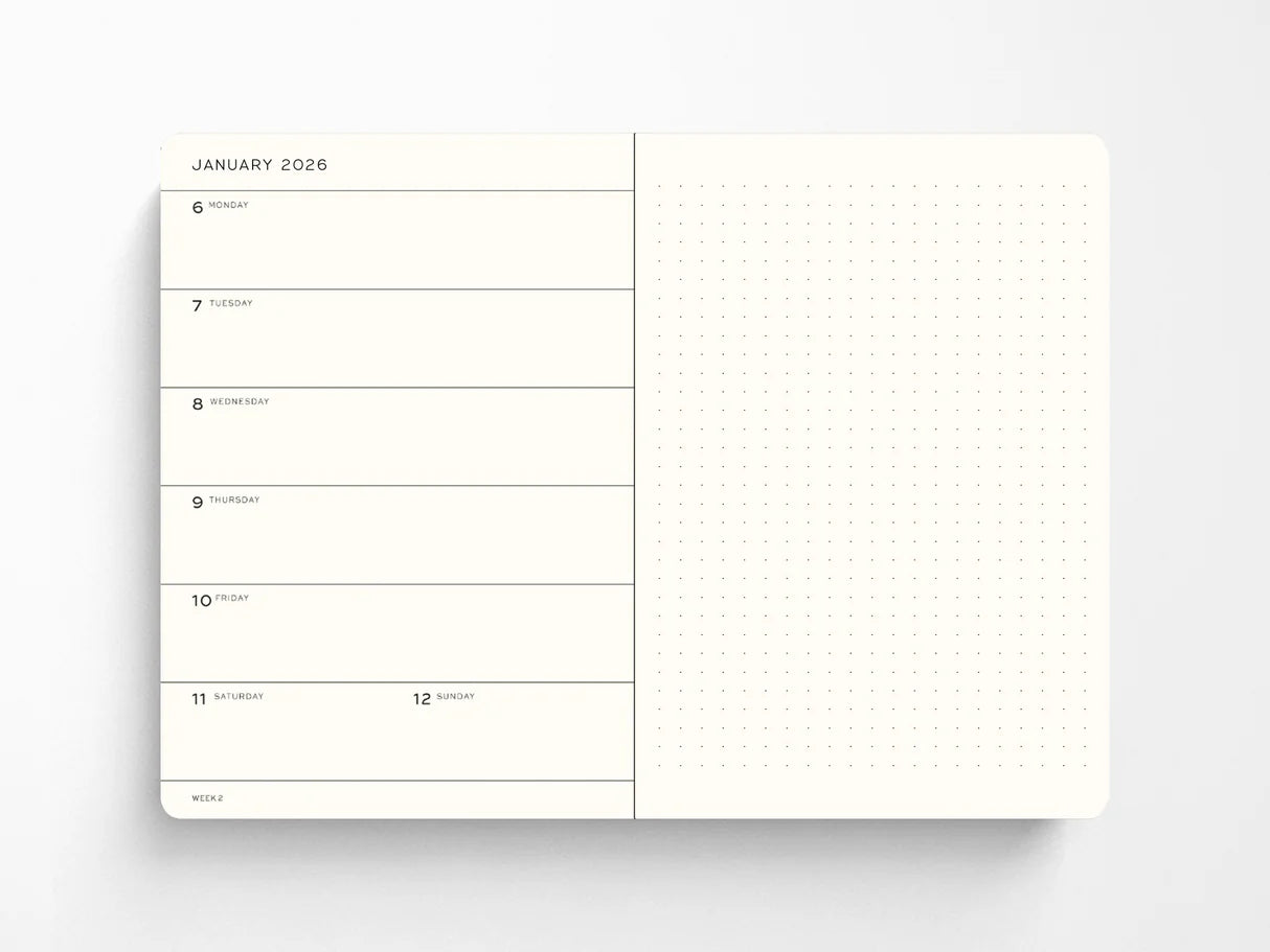 Weekly Planner & Dotted Notebook - Hardcover (A5) - 2026