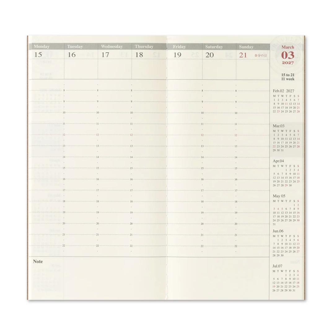 2027 Weekly Planner Vertical - Regular - Traveler's Refill