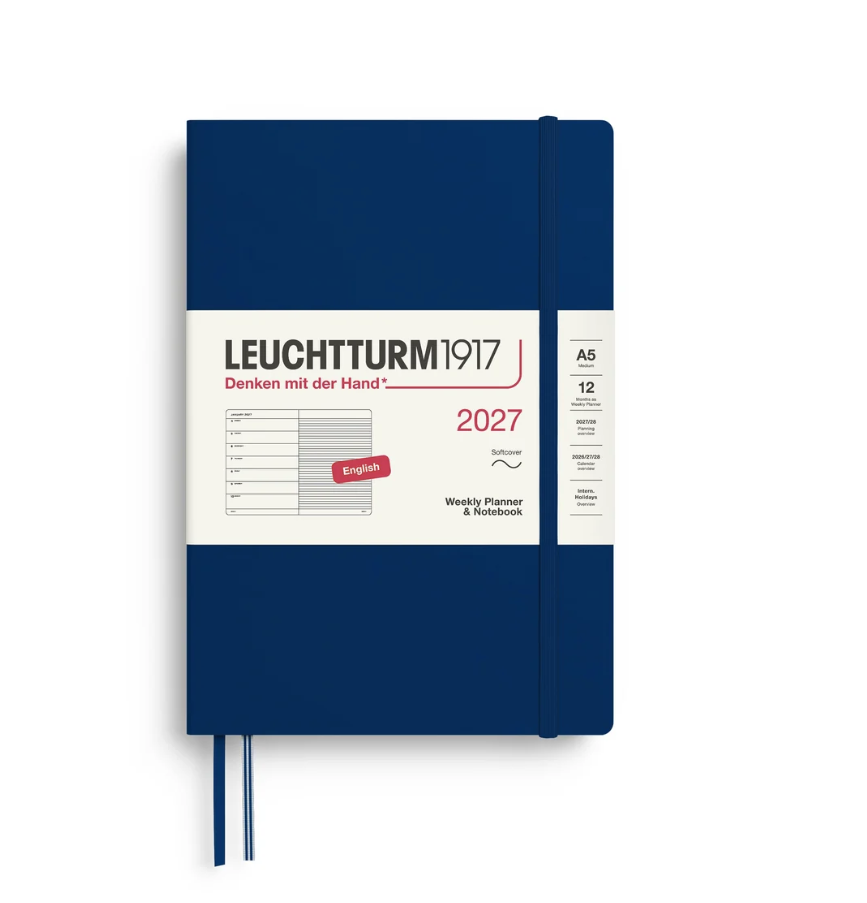 2027 Weekly Planner & Lined Notebook - SOFTCOVER (A5) - leuch