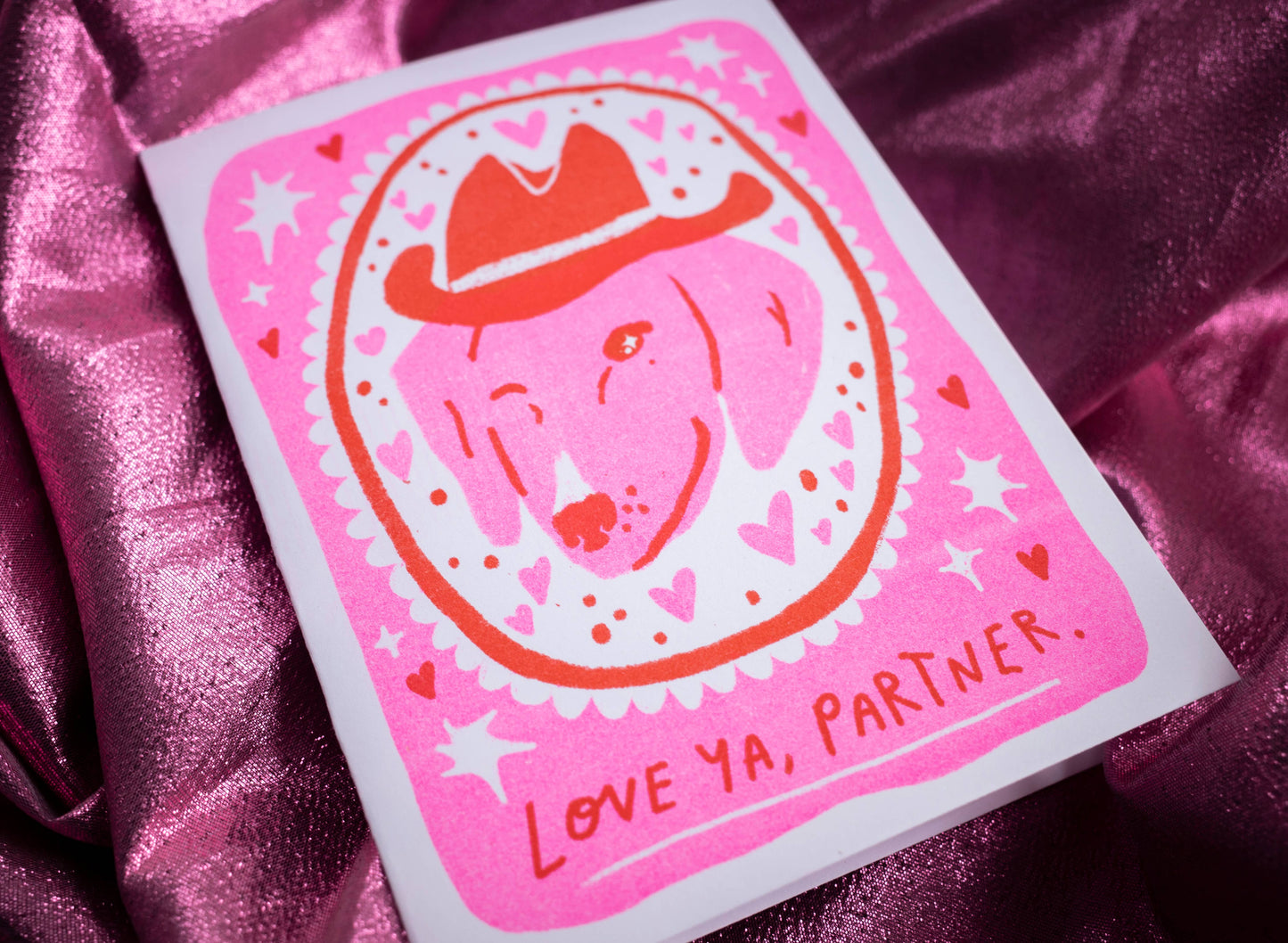 Alex Luciano - Love Ya, Partner risograph A2 greeting card