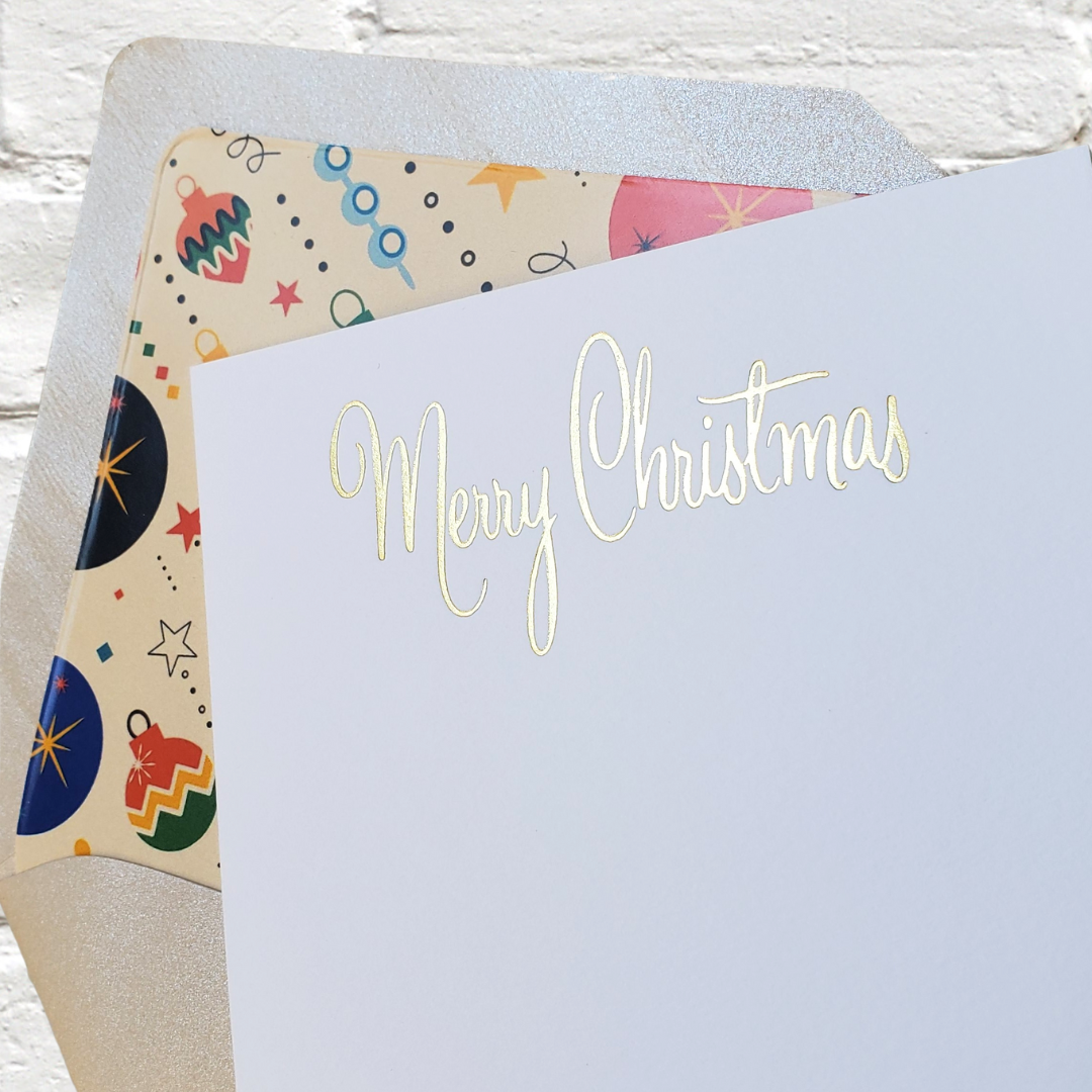 Retro Christmas Nostalgia - Foil Flat Notecard Set
