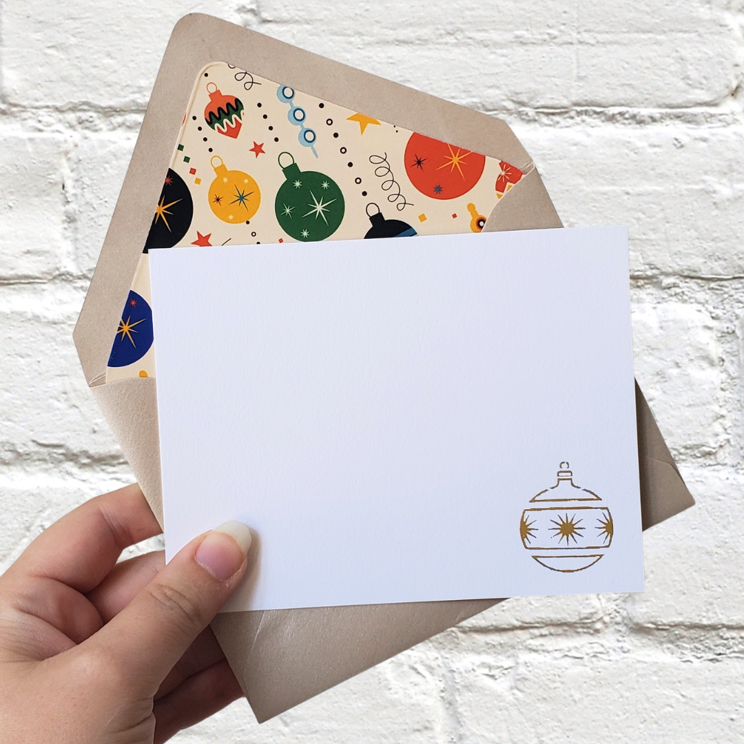 Ornament Nostalgia - Foil Flat Notecard Set