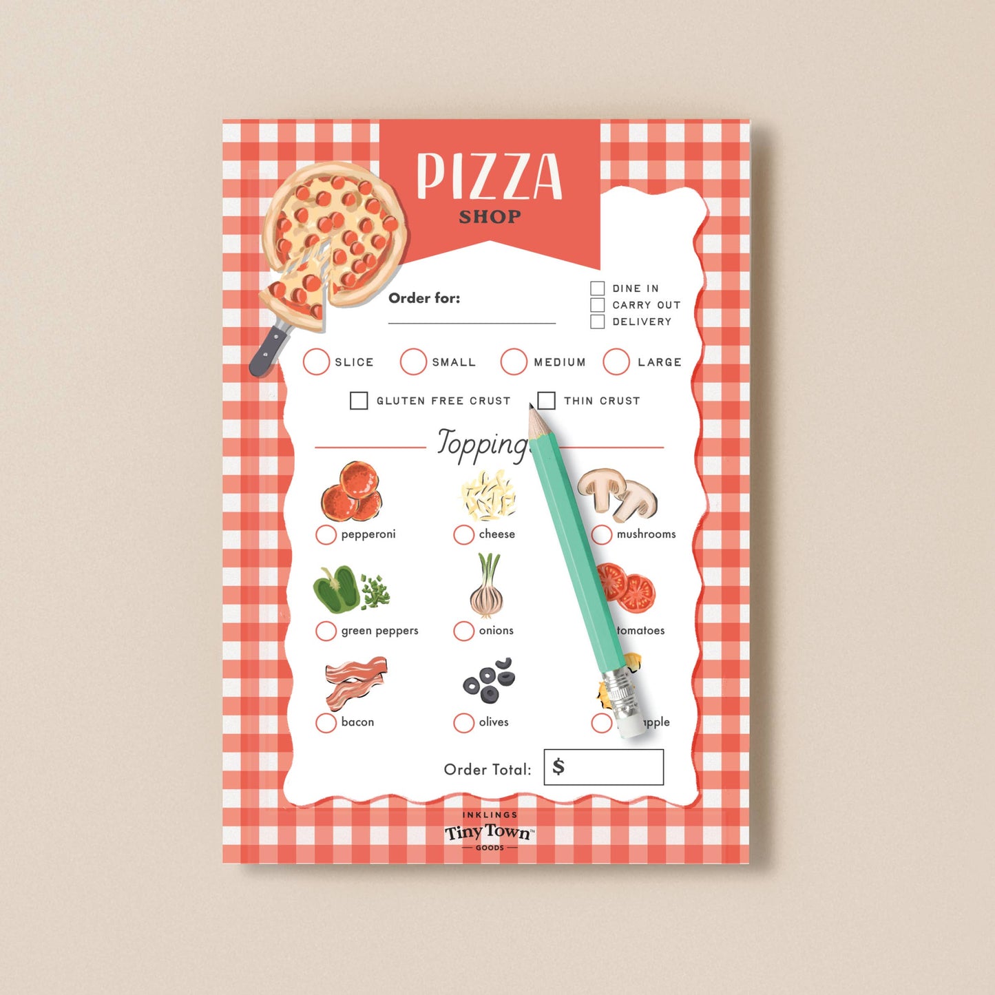 Inklings Paperie - Play Notepad - Pizza Shop