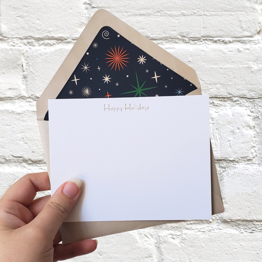 Holiday Nostalgia - Foil Flat Notecard Set