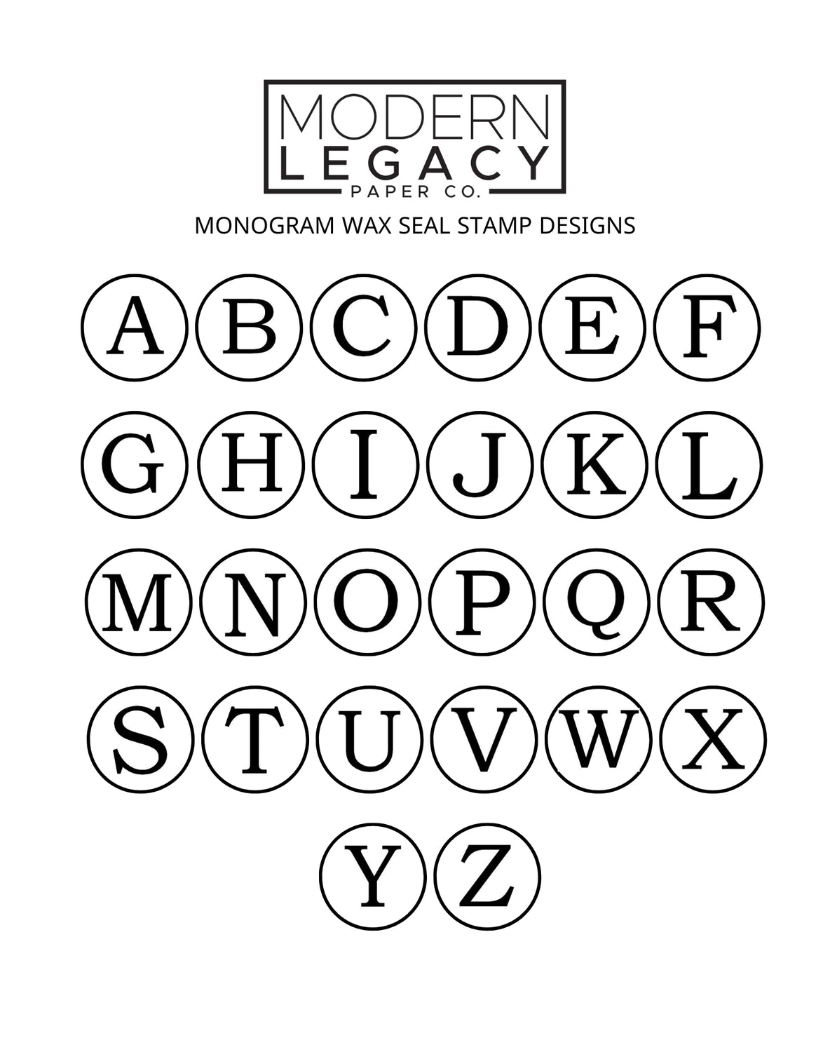 Initial Letter - Wax Seal Stamp