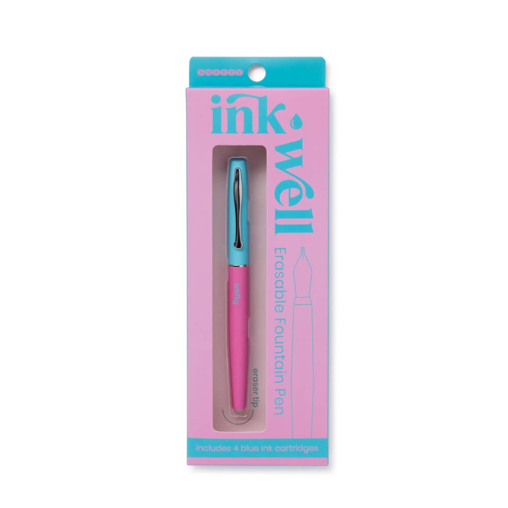 SNIFTY - INK WELL ERASABLE FOUNTAIN PEN - PINK/BLUE